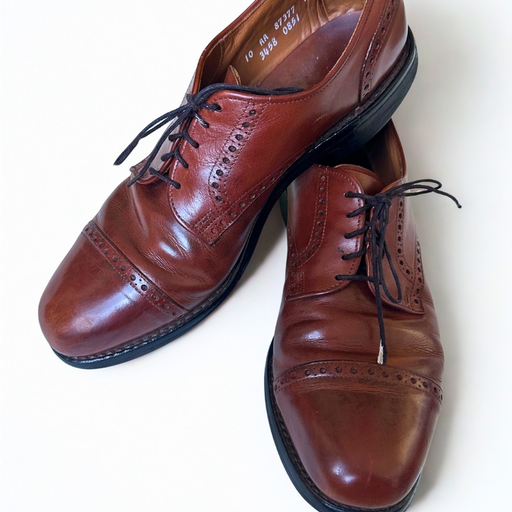 Allen Edmonds Cap Toe Brogues Brown Leather Size 10 AA